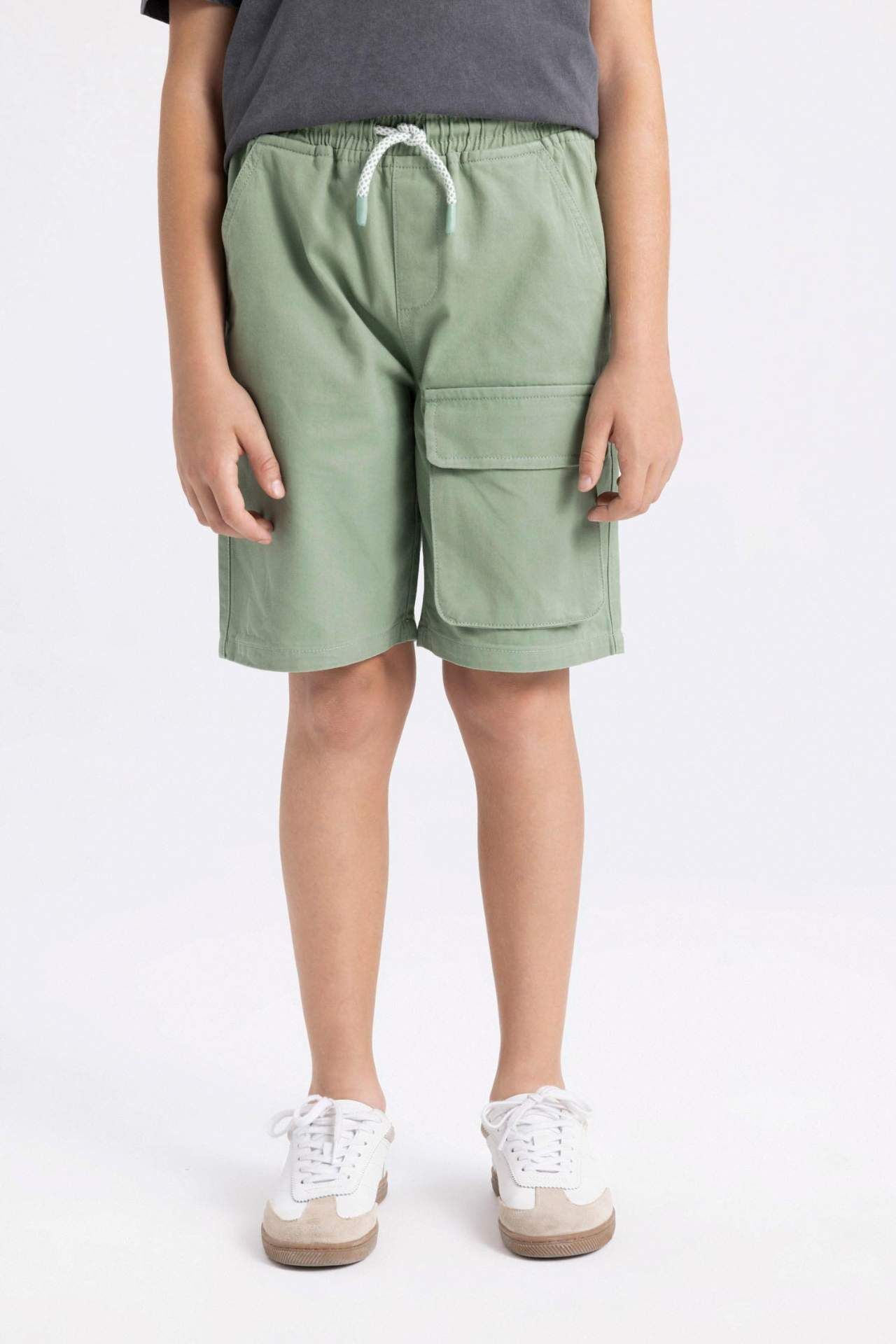 Erkek Çocuk Kargo Fit Gabardin Şort