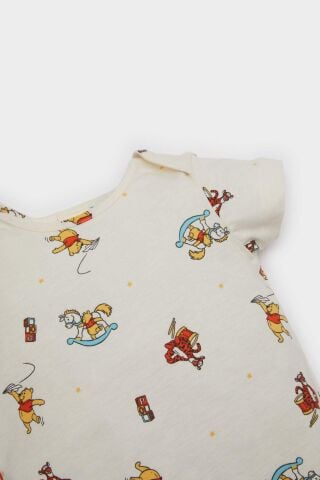 Erkek Bebek Yenidoğan Disney Winnie The Pooh Penye Kısa Kollu Tulum