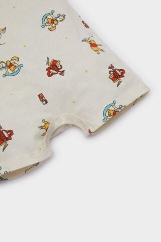Erkek Bebek Yenidoğan Disney Winnie The Pooh Penye Kısa Kollu Tulum