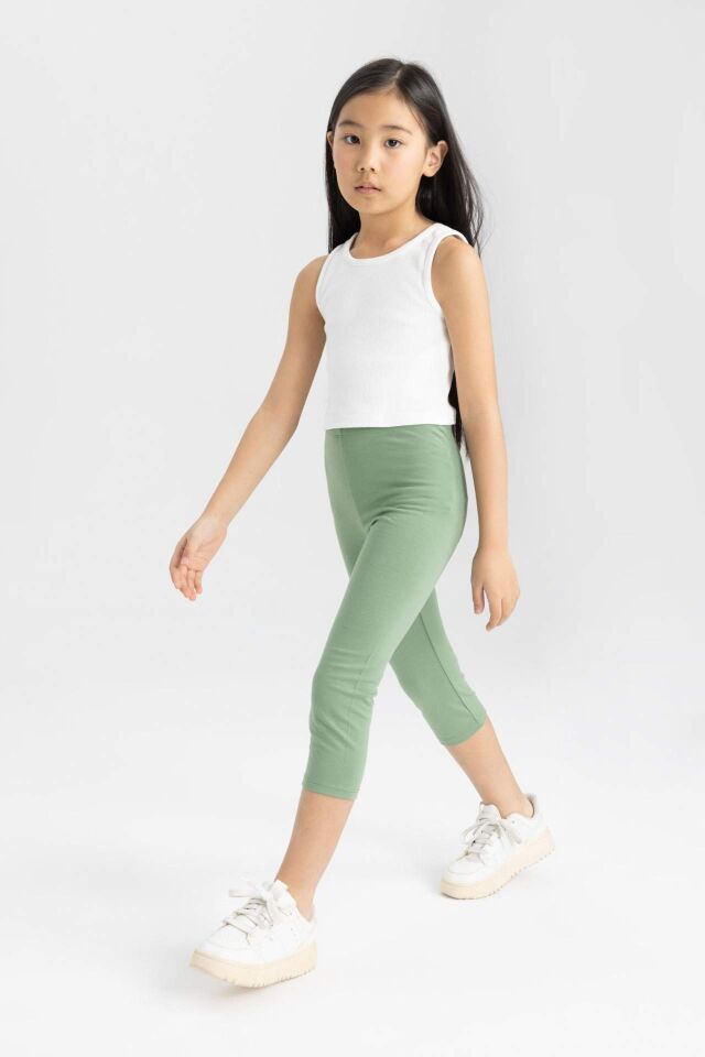 Kız Çocuk Midi Basic Düz Tayt