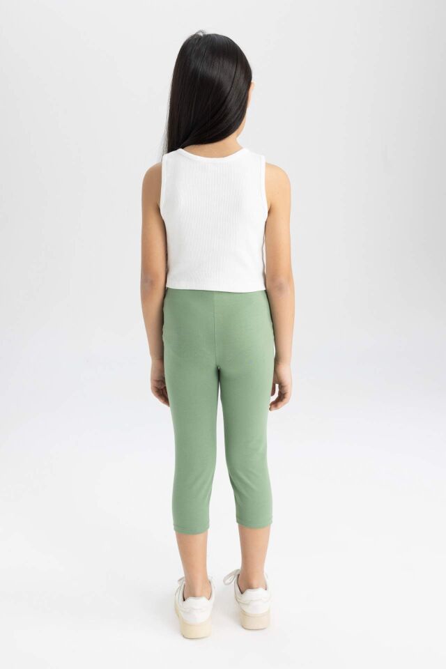 Kız Çocuk Midi Basic Düz Tayt