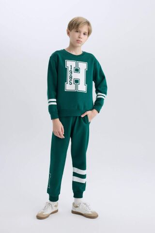 Erkek Çocuk Bisiklet Yaka Baskılı Sweatshirt