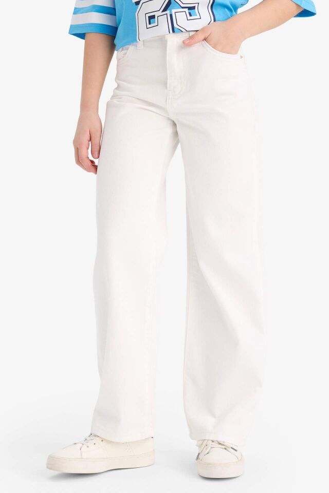 Kız Çocuk 90's Wide Leg Geniş Paça Jean Pantolon