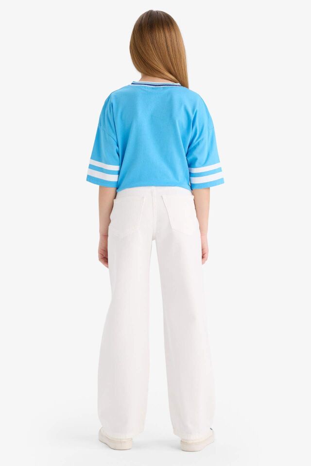 Kız Çocuk 90's Wide Leg Geniş Paça Jean Pantolon