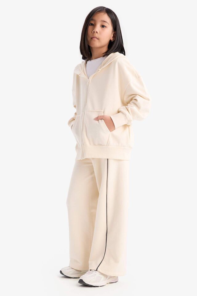 Kız Çocuk Wide Leg Beli Lastikli Geniş Bol Paça Eşofman Altı