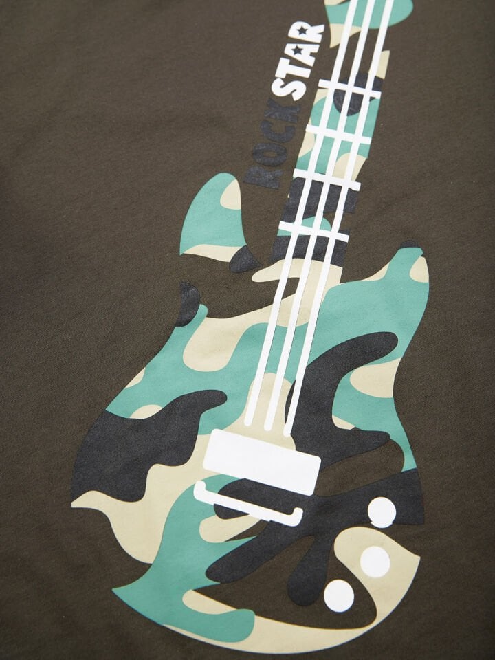 Kamuflaj Gitar Erkek Çocuk T-shirt Pantolon Takım