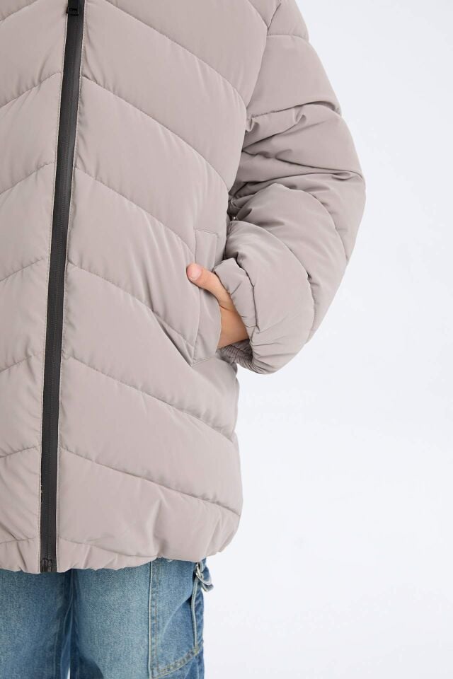 Kız Çocuk Su İtici Kapüşonlu Parka