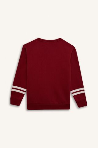 Erkek Çocuk Bisiklet Yaka Baskılı Sweatshirt