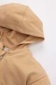 Erkek Bebek Kapüşonlu Basic Düz Fermuarlı Sweatshirt