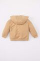 Erkek Bebek Kapüşonlu Basic Düz Fermuarlı Sweatshirt