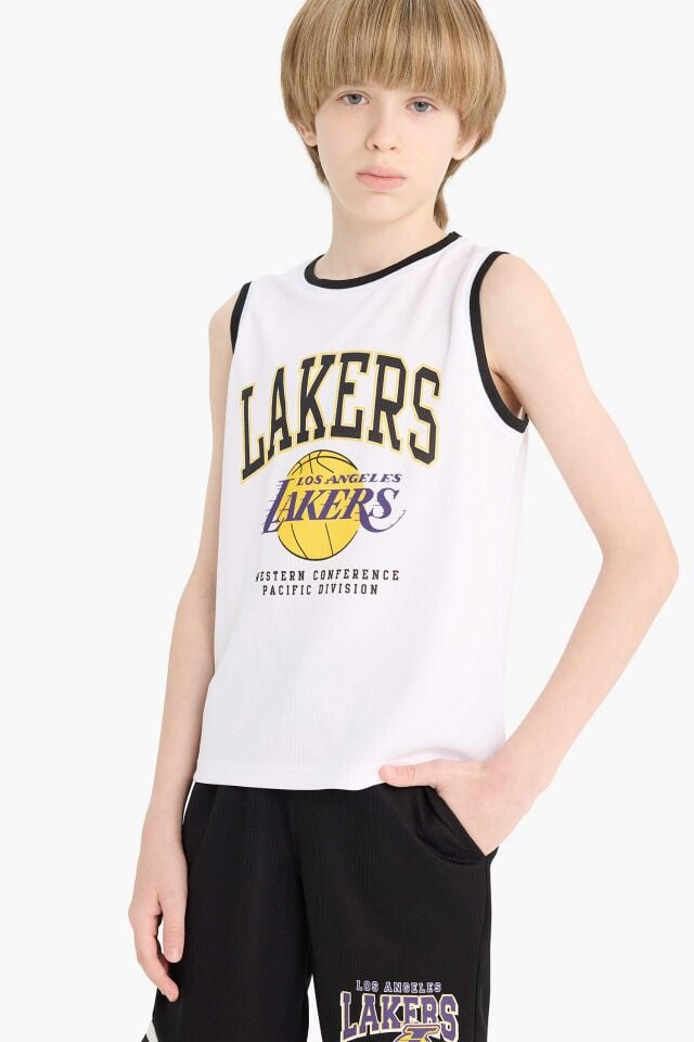 Erkek Çocuk NBA Los Angeles Lakers Bisiklet Yaka Atlet