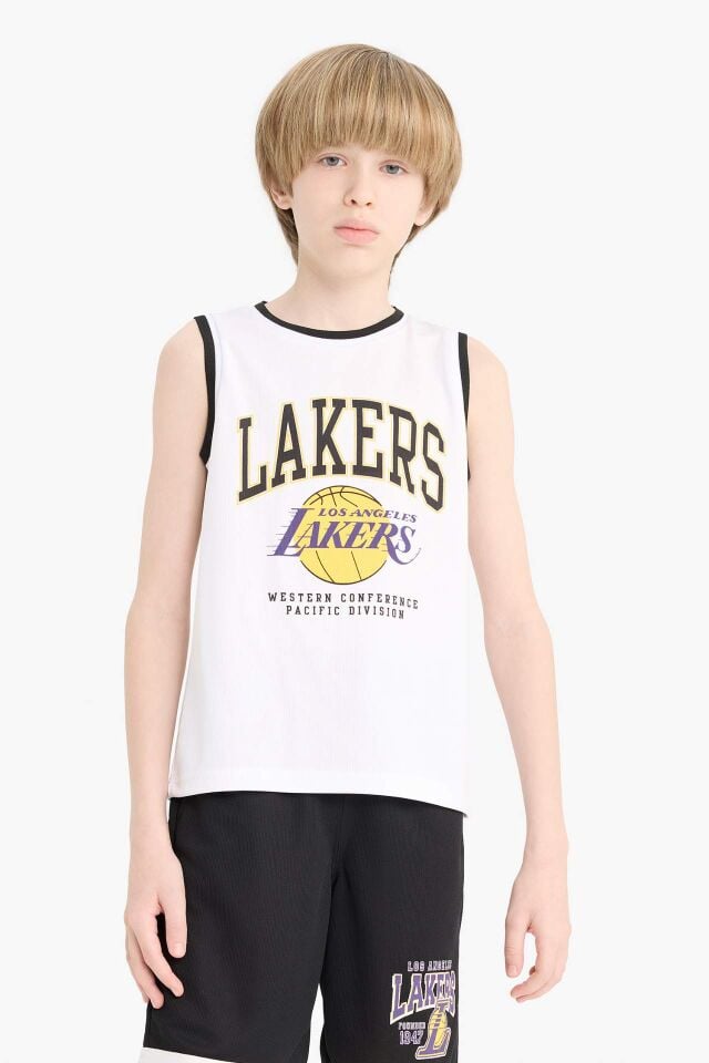 Erkek Çocuk NBA Los Angeles Lakers Bisiklet Yaka Atlet