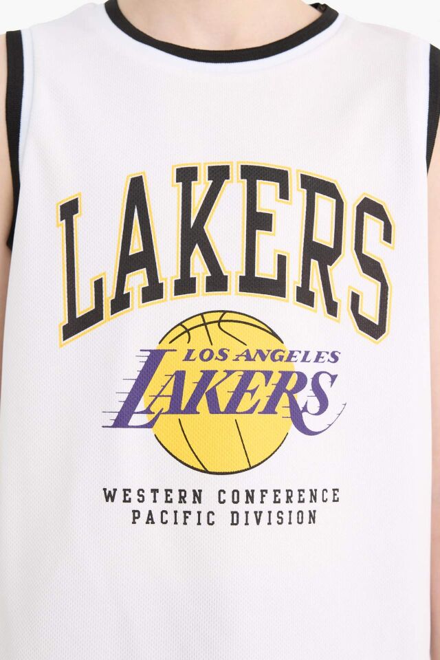 Erkek Çocuk NBA Los Angeles Lakers Bisiklet Yaka Atlet