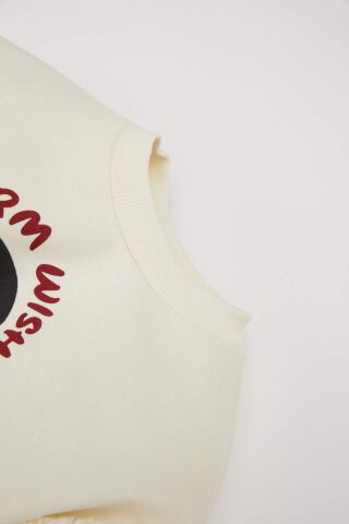 Kız Bebek Bisiklet Yaka Yılbaşı Temalı İçi Yumuşak Tüylü Sweatshirt
