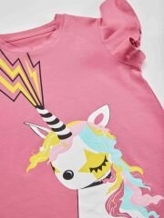 Unicorn Rock Kız Çocuk T-shirt Tayt Takım 8 Y - Pembe, Siyah, Beyaz