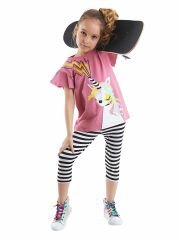 Unicorn Rock Kız Çocuk T-shirt Tayt Takım 9 Y - Pembe, Siyah, Beyaz