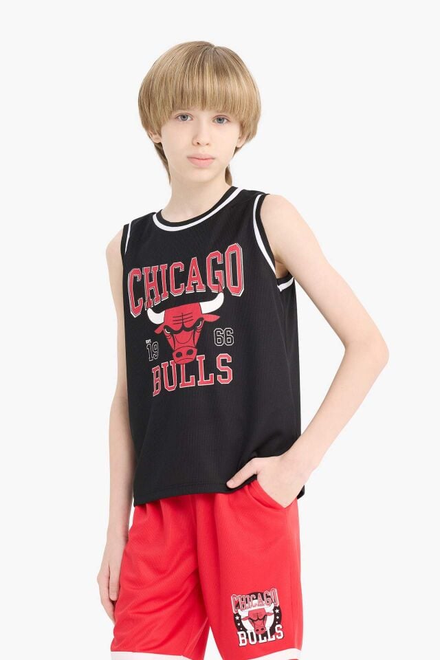 Erkek Çocuk NBA Chicago Bulls Bisiklet Yaka Atlet