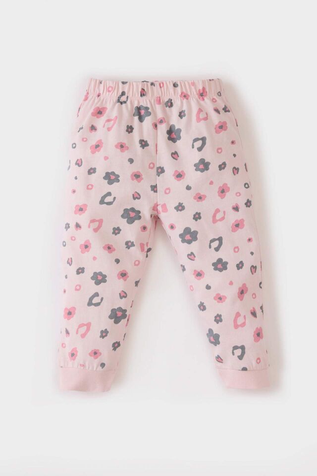 Kız Bebek Pijama Takımı Desenli Uzun Kollu Penye Üst Beli Lastikli Alt