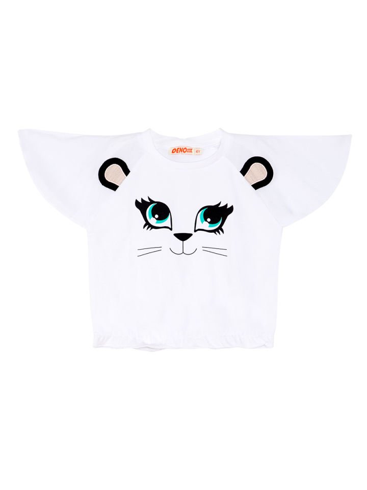 Pamuk Kız Çocuk T-shirt Şort Takım 4 Y - Pembe, Beyaz