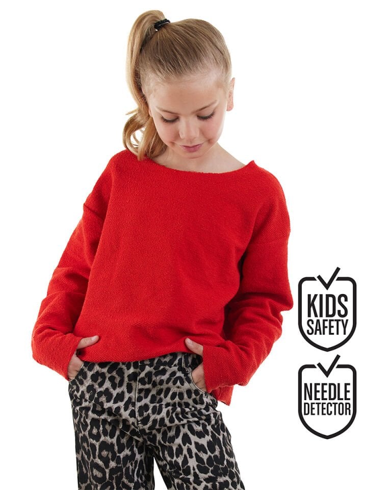 Crop Top Kız Çocuk Kırmızı Sweatshirt