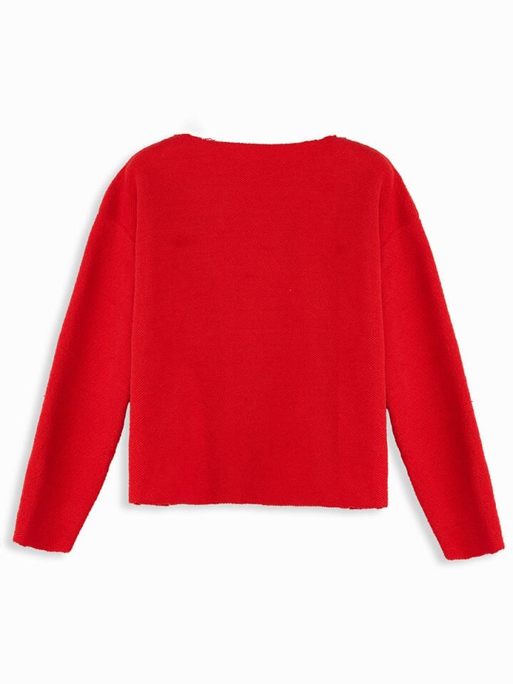 Crop Top Kız Çocuk Kırmızı Sweatshirt