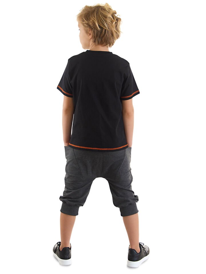 Loading Erkek Çocuk T-shirt Kapri Takım 10 Y - Siyah, Antresit