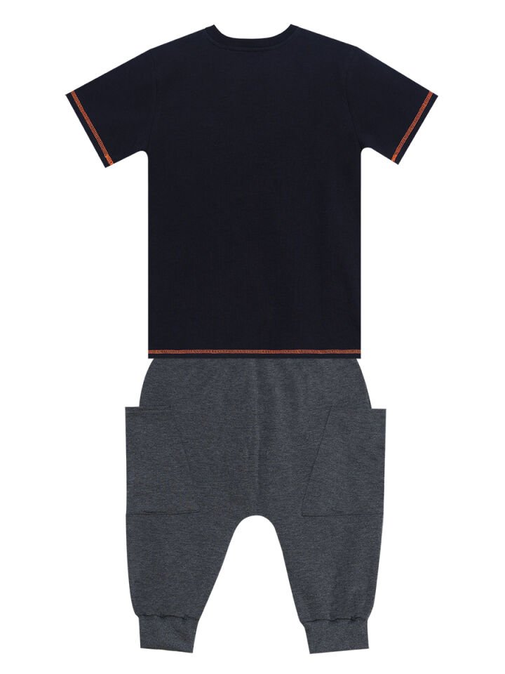 Loading Erkek Çocuk T-shirt Kapri Takım 10 Y - Siyah, Antresit