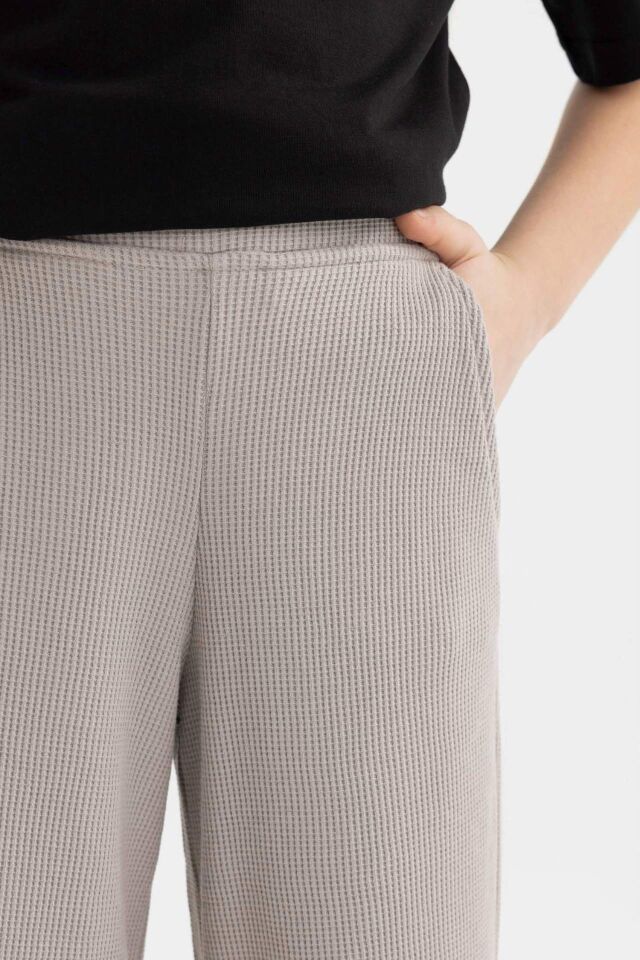 Kız Çocuk Straight Fit Waffle Pantolon