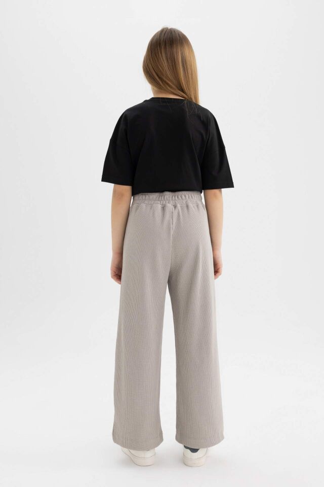 Kız Çocuk Straight Fit Waffle Pantolon