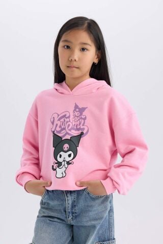 Kız Çocuk Hatsune Miku Oversize Geniş Kalıp Kapüşonlu Sweatshirt