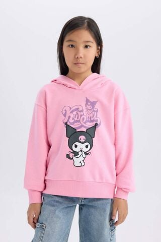 Kız Çocuk Hatsune Miku Oversize Geniş Kalıp Kapüşonlu Sweatshirt
