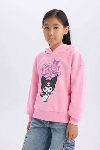 Kız Çocuk Hatsune Miku Oversize Geniş Kalıp Kapüşonlu Sweatshirt