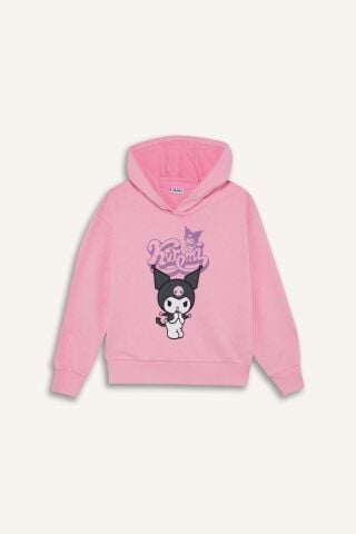 Kız Çocuk Hatsune Miku Oversize Geniş Kalıp Kapüşonlu Sweatshirt