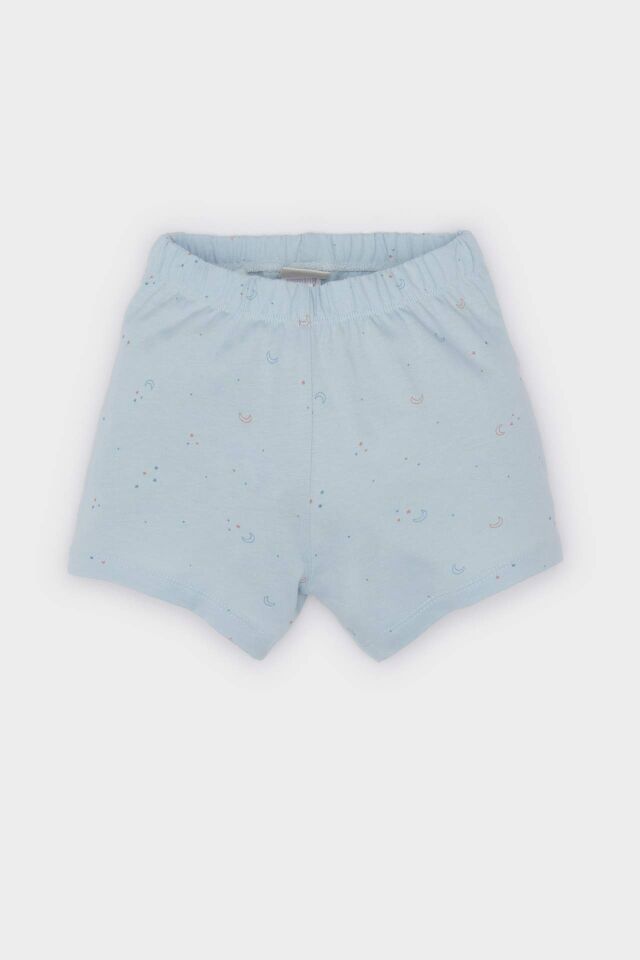 Erkek Bebek Pijama Takımı Baskılı Kısa Kollu Penye Üst Beli Lastikli Şort