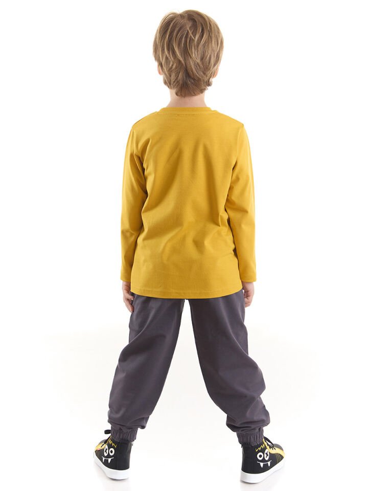 Cool Dude Erkek Çocuk T-shirt Pantolon Takım 6 Y - Gri, Hardal
