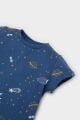 Erkek Bebek Pijama Takımı Desenli Kısa Kollu Penye Üst Beli Lastikli Uzun Alt