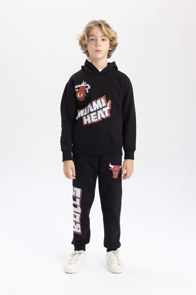 Erkek Çocuk NBA Miami Heat Kapüşonlu Kalın Sweatshirt