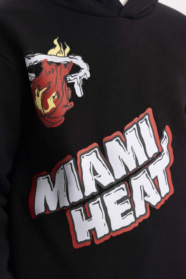 Erkek Çocuk NBA Miami Heat Kapüşonlu Kalın Sweatshirt