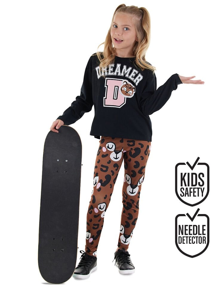 Leopar Kız Çocuk T-shirt Tayt Takım