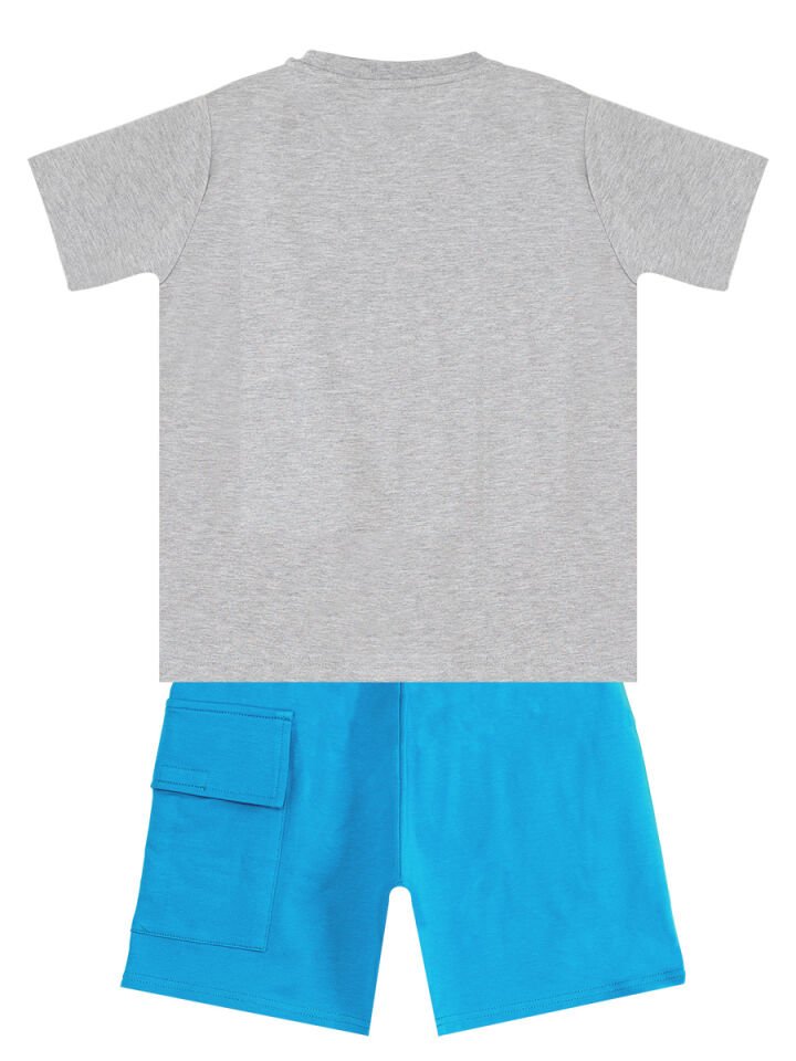 Explorer Erkek Çocuk T-shirt Şort Takım 5 Y - Gri, Mavi
