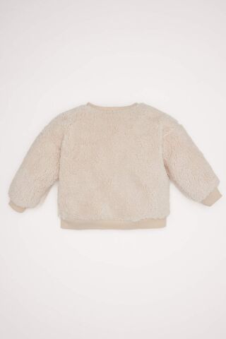 Erkek Bebek Bisiklet Yaka Yılbaşı Temalı Pelüş Sweatshirt