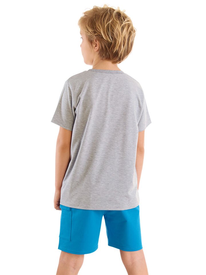 Explorer Erkek Çocuk T-shirt Şort Takım 9 Y - Gri, Mavi