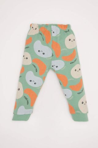 Erkek Bebek Pijama Takımı Desenli Bisiklet Yaka Uzun Kollu Üst Uzun Alt