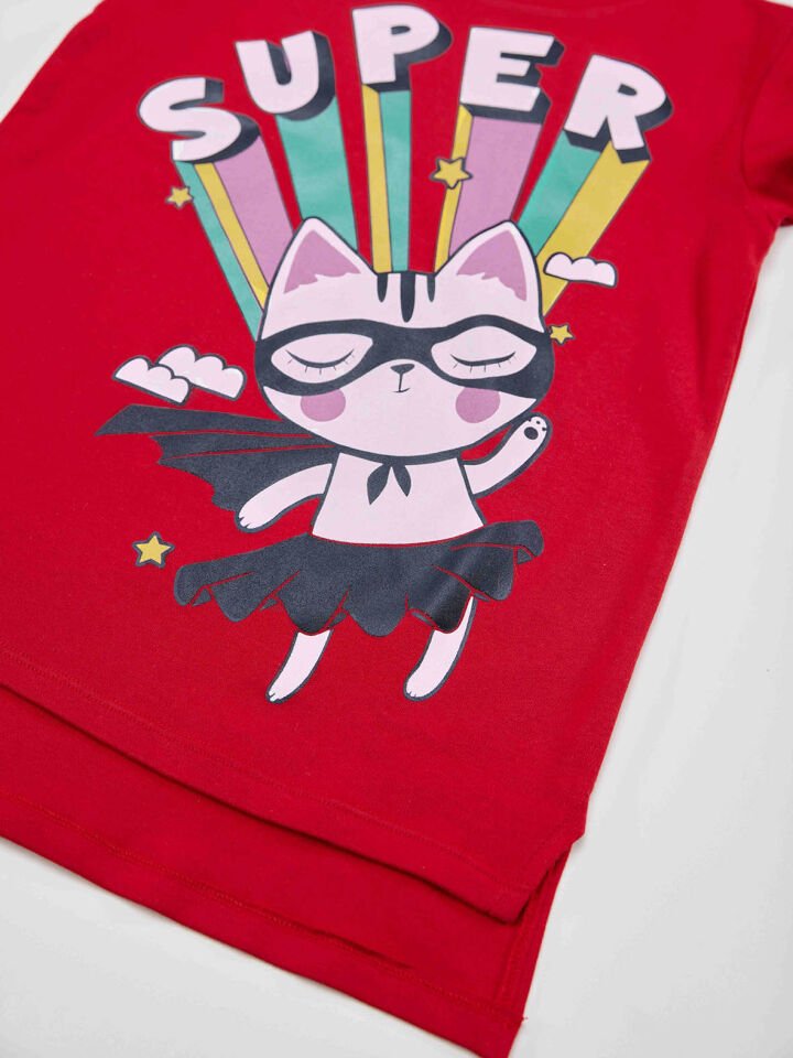 Super Cat Kız Çocuk Tunik Tayt Takım 5 Y