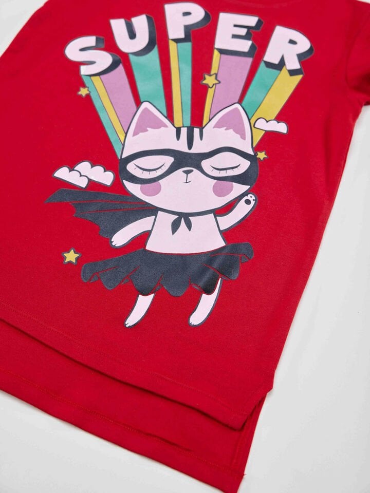 Super Cat Kız Çocuk Tunik Tayt Takım 6 Y