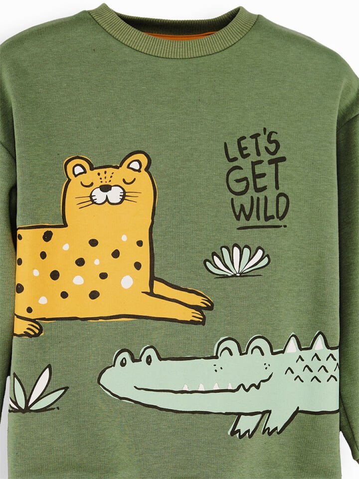 Hayvanlar Erkek Çocuk Haki Eşofman Takım