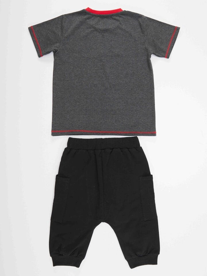 Skull Erkek Çocuk T-shirt Kapri Şort Takım