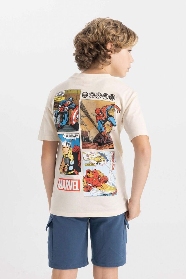 Erkek Çocuk Marvel Comics Bisiklet Yaka Kısa Kollu Tişört