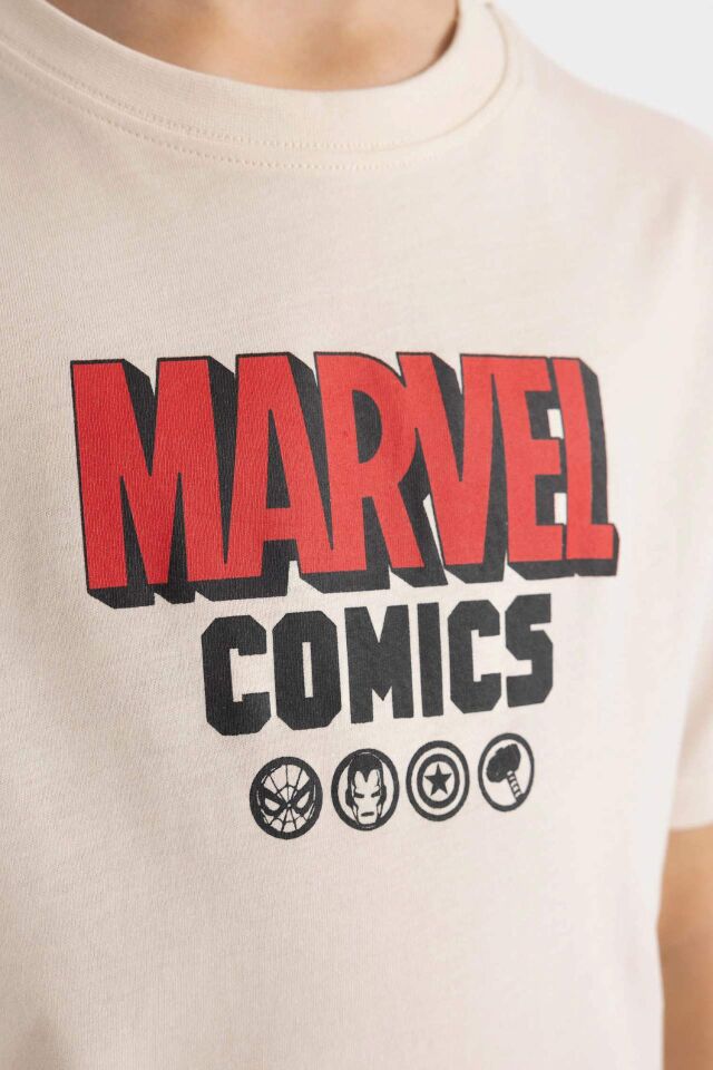 Erkek Çocuk Marvel Comics Bisiklet Yaka Kısa Kollu Tişört