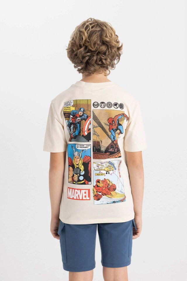 Erkek Çocuk Marvel Comics Bisiklet Yaka Kısa Kollu Tişört